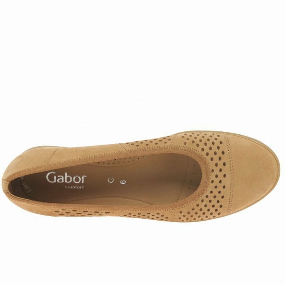 Ballerinas Gabor Pattie Punched Detail Mujer Kaki | ES0001965