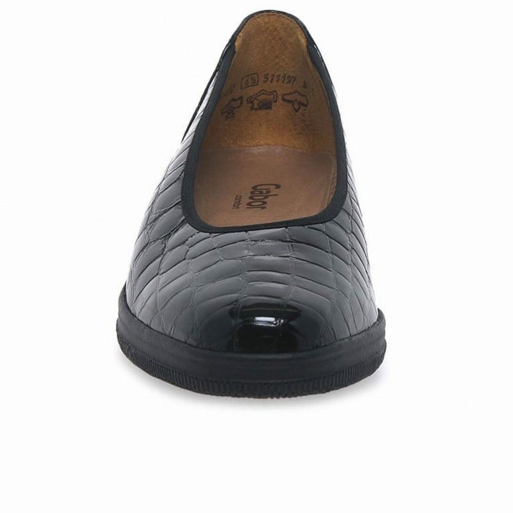 Ballerinas Gabor Piquet Anchos Fit Mujer Negras | ES0001973