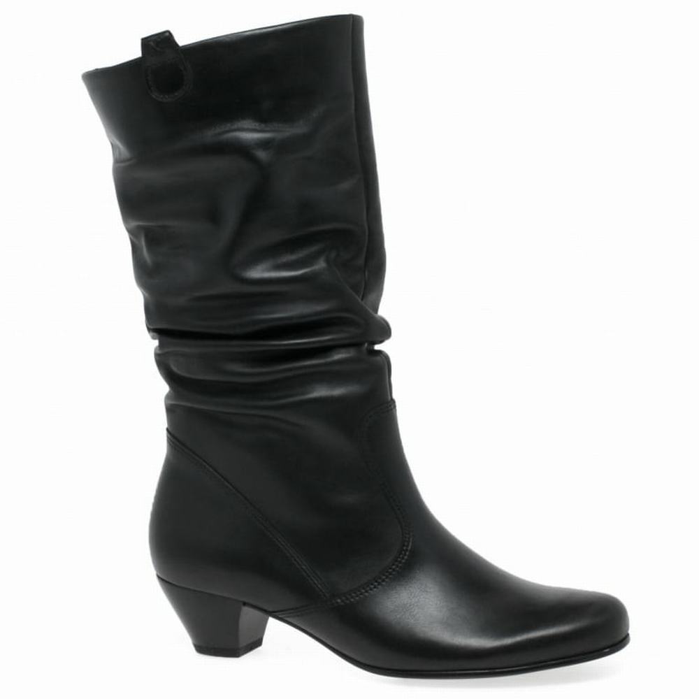 Botas Hasta La Rodilla Gabor Rachel Cuero Anchos Fitting Mujer Negras | ES0002988