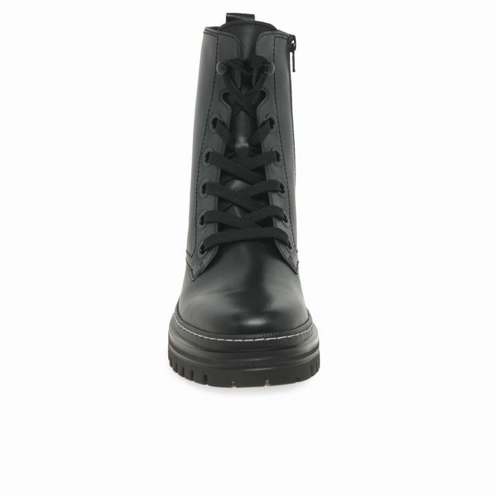 Botines Gabor Genoa Military Boots Mujer Negras Blancas | ES0004596