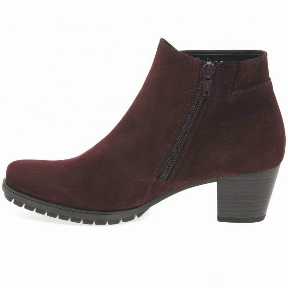 Botines Gabor Olivetti Zip Fijacion Mujer Rojas Oscuro | ES0004637