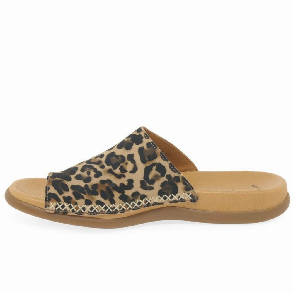 Mulas Gabor Lanzarote Printed Puntera Loop Mujer Beige Leopardo | ES0002967