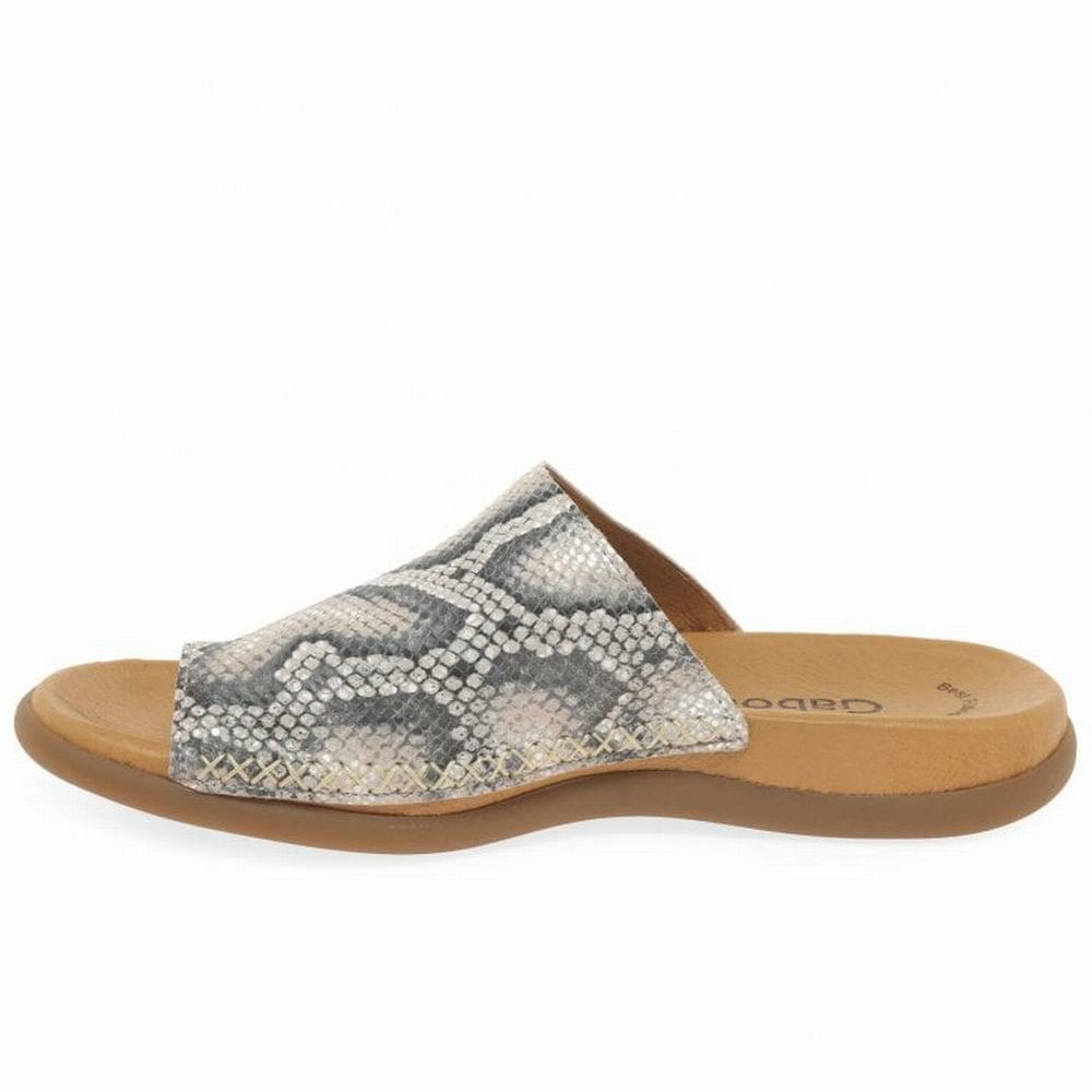 Mulas Gabor Lanzarote Printed Puntera Loop Mujer Beige Serpent | ES0002968