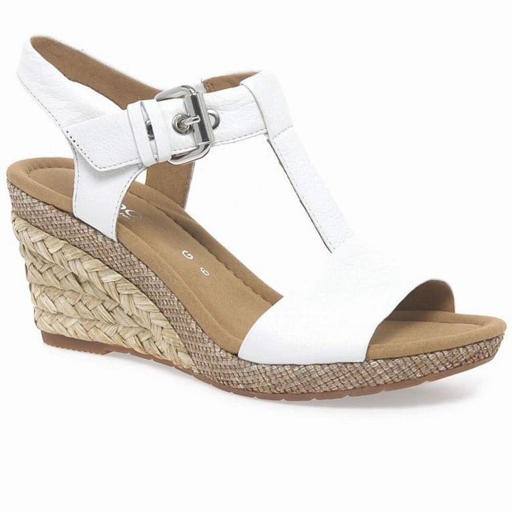 Sandalias Cuña Gabor Karen Modern Mujer Blancas | ES0002196