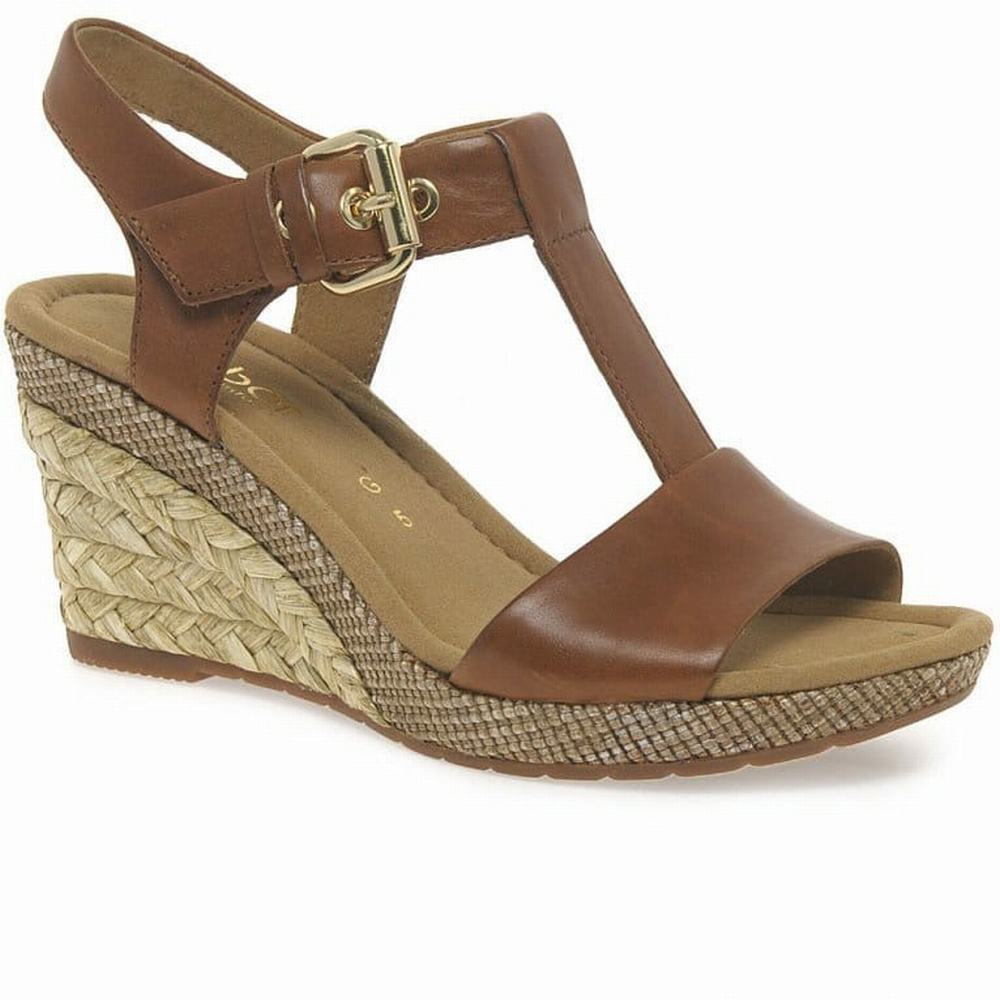 Sandalias Cuña Gabor Karen Modern Mujer Marrones | ES0002197