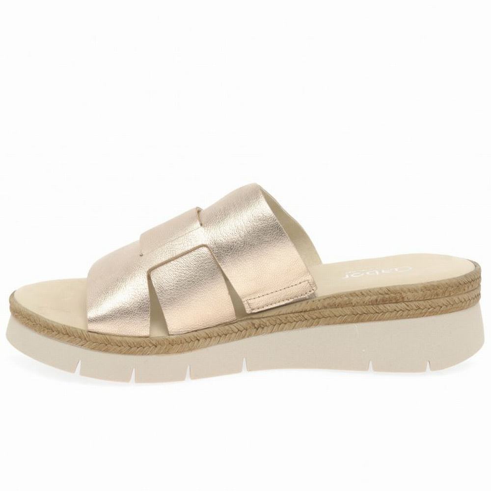 Sandalias Cuña Gabor League Mule Sandals Mujer Sliver | ES0002194