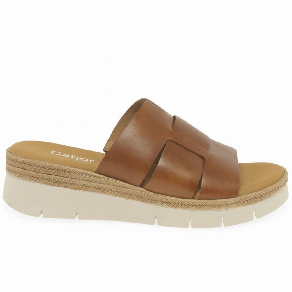 Sandalias Cuña Gabor League Mule Sandals Mujer Marrones | ES0002195