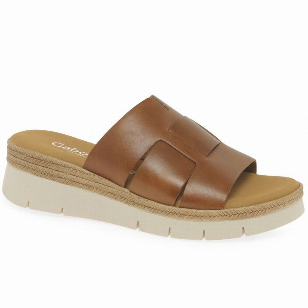 Sandalias Cuña Gabor League Mule Sandals Mujer Marrones | ES0002195