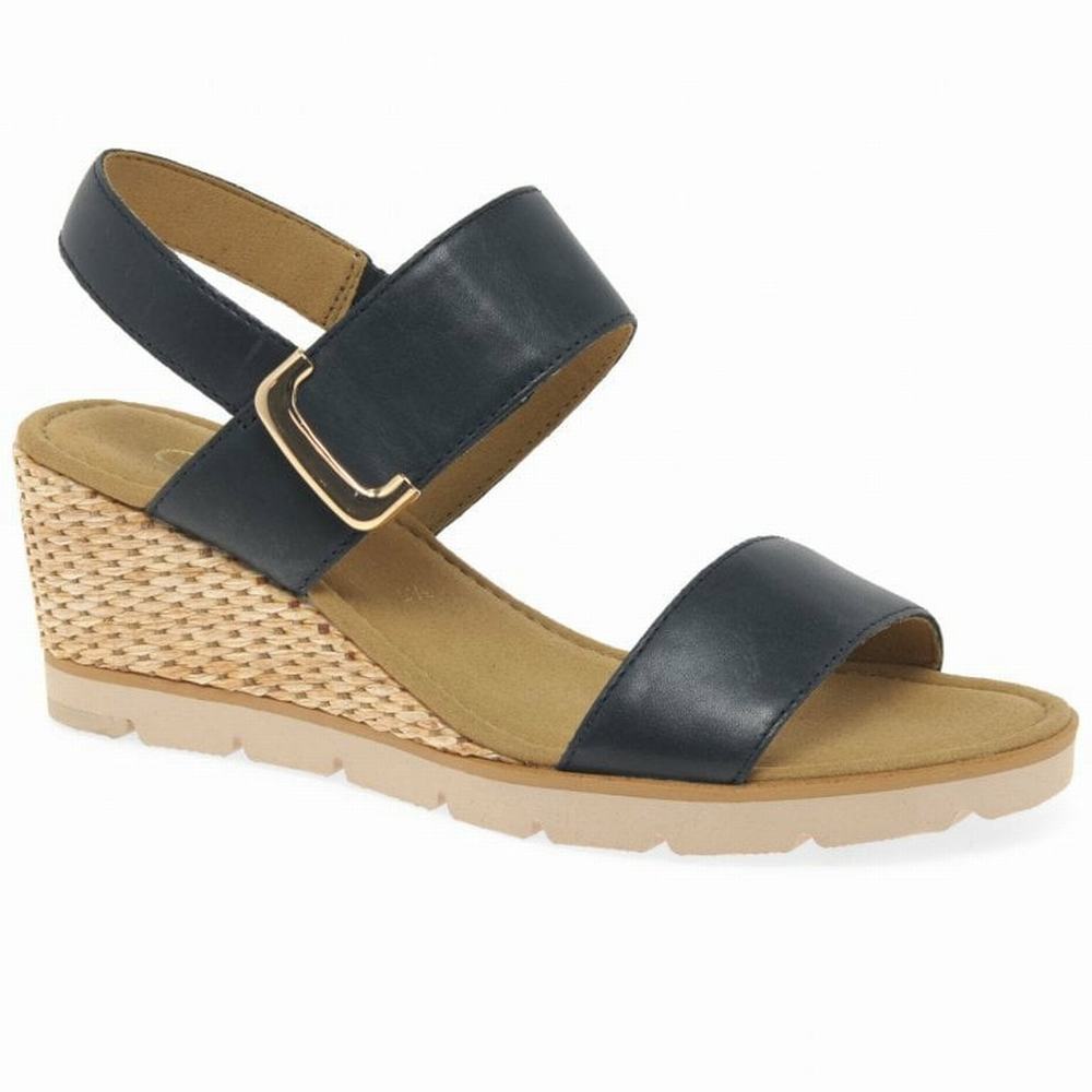 Sandalias Cuña Gabor Porter Heel Sandals Mujer Negras | ES0002191