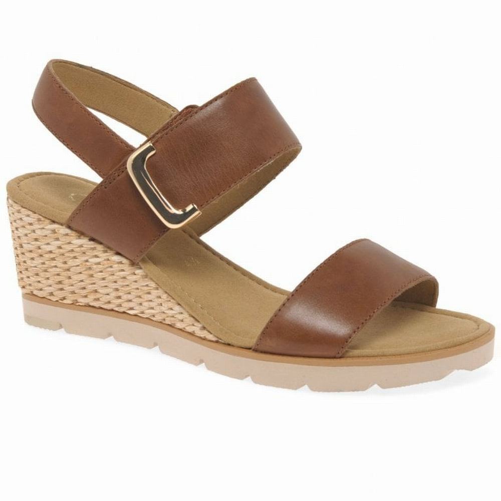 Sandalias Cuña Gabor Porter Heel Sandals Mujer Marrones | ES0002193