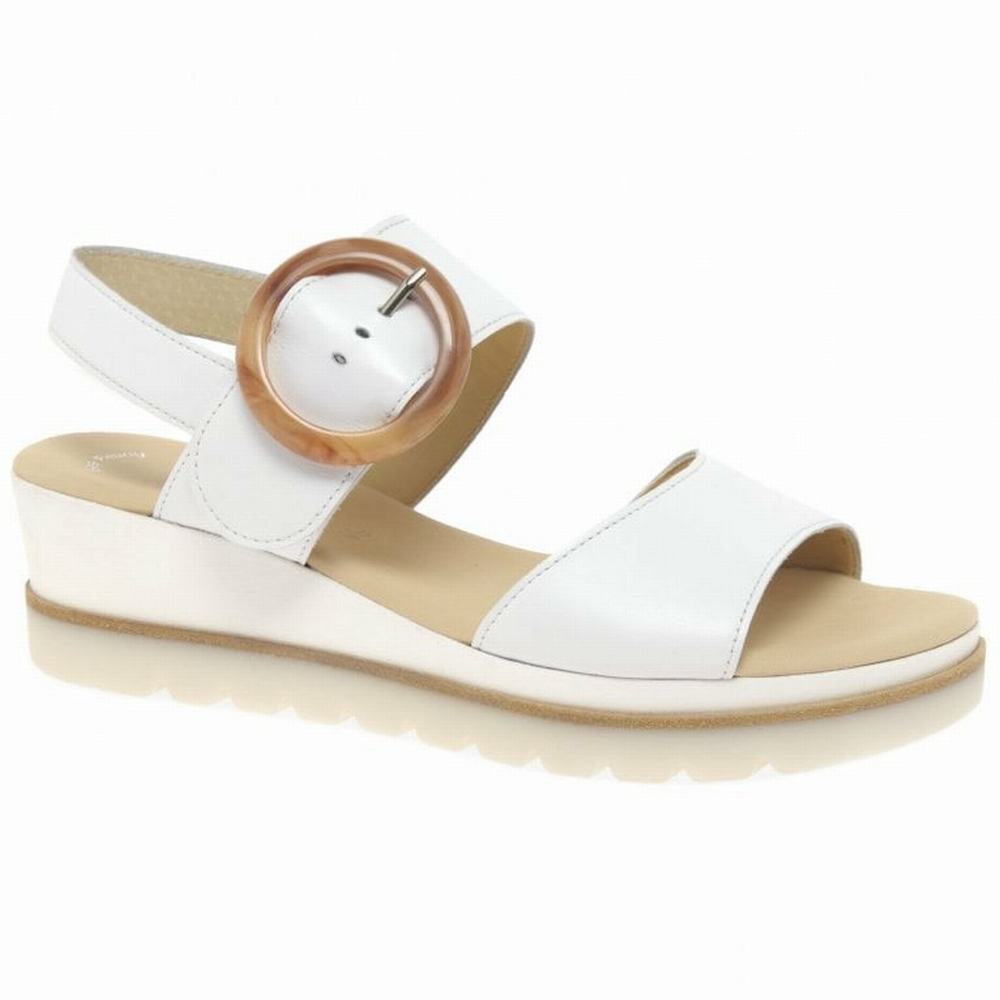 Sandalias Cuña Gabor Yeo Heel Sandals Mujer Blancas | ES0002177