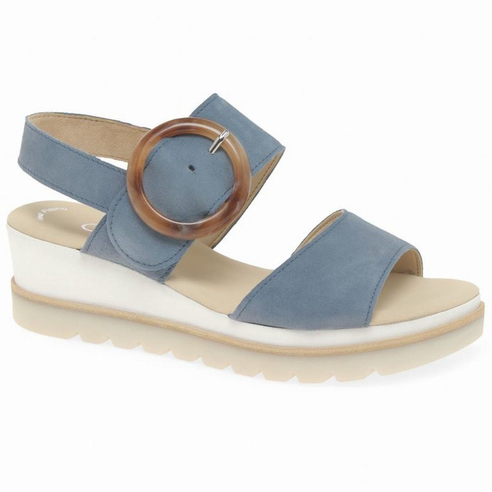 Sandalias Cuña Gabor Yeo Heel Sandals Mujer Azules | ES0002178