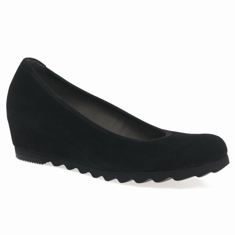 Tacones Gabor Request Modern Wedge Court Mujer Negras | ES0001912