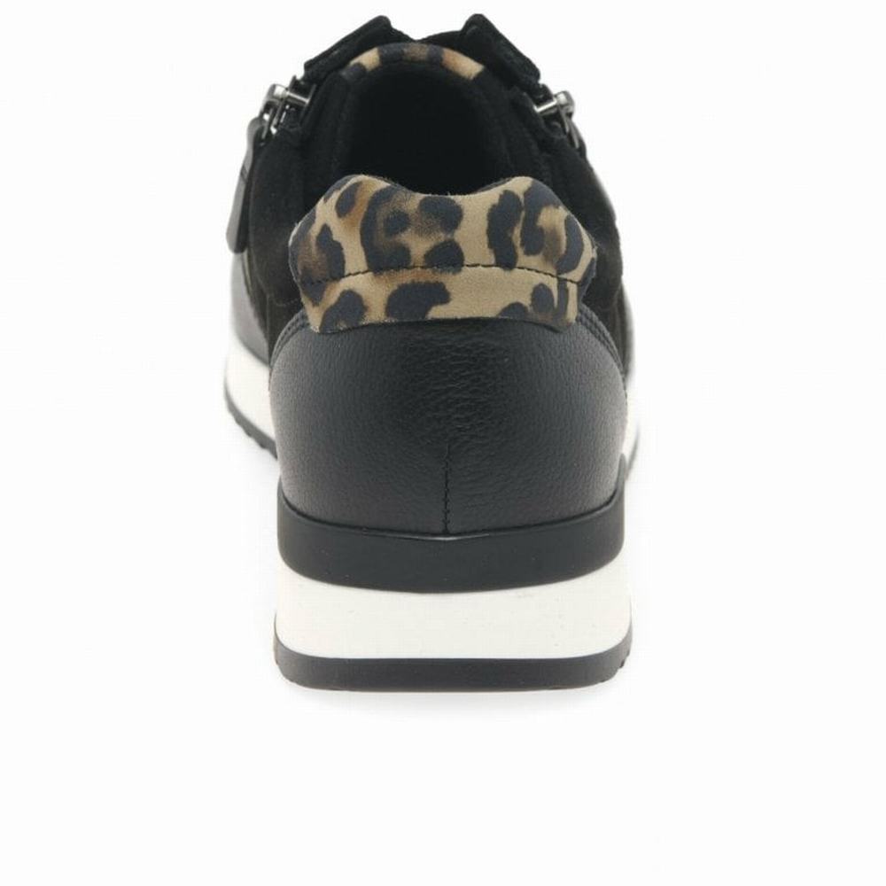 Zapatillas Gabor Lulea Casuales Mujer Negras Leopardo | ES0001315