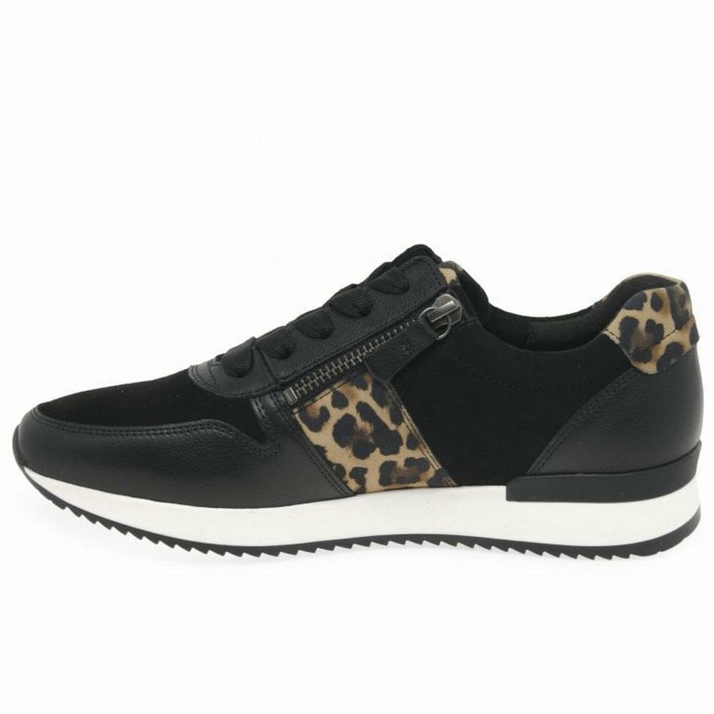 Zapatillas Gabor Lulea Casuales Mujer Negras Leopardo | ES0001315