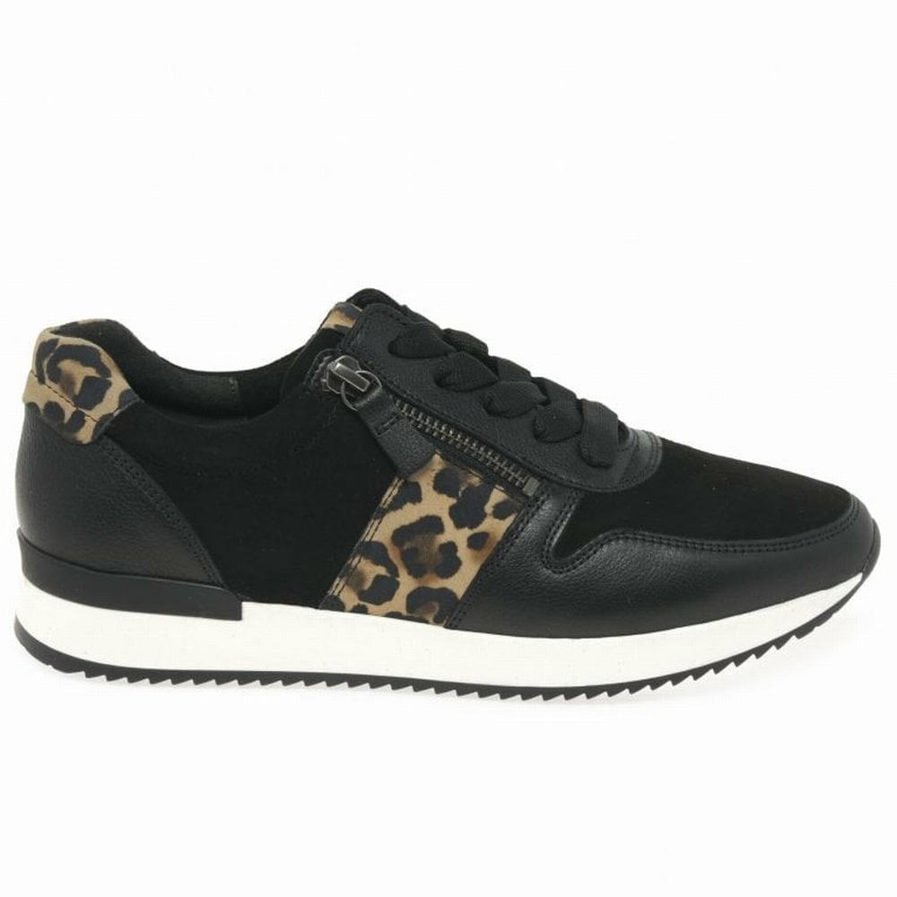 Zapatillas Gabor Lulea Casuales Mujer Negras Leopardo | ES0001315