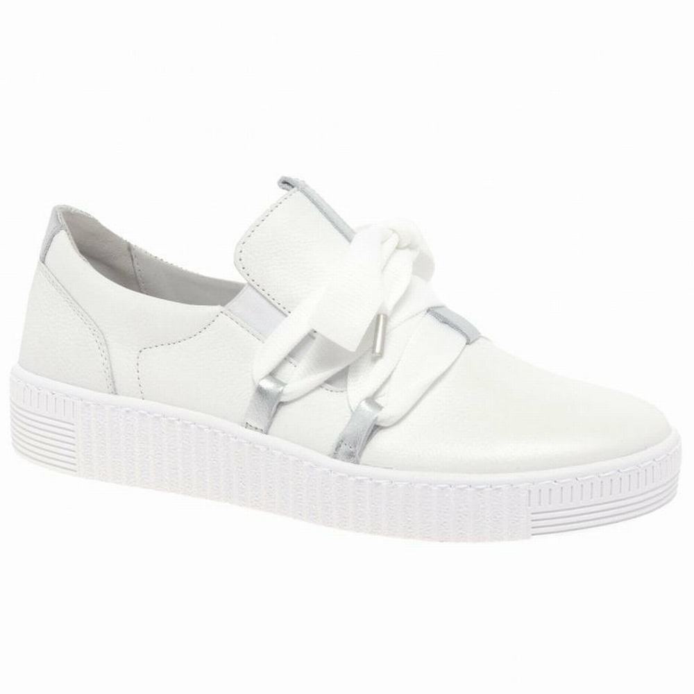 Zapatillas Gabor Waltz Casuales Mujer Blancas Plateadas | ES0001309