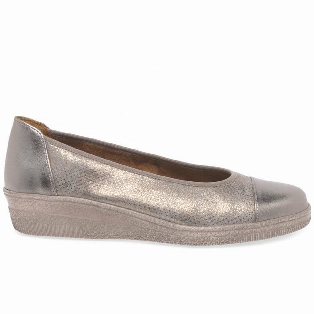 Zapatos Cuña Gabor Petunia Charol Accent Low Mujer Sliver | ES0001376