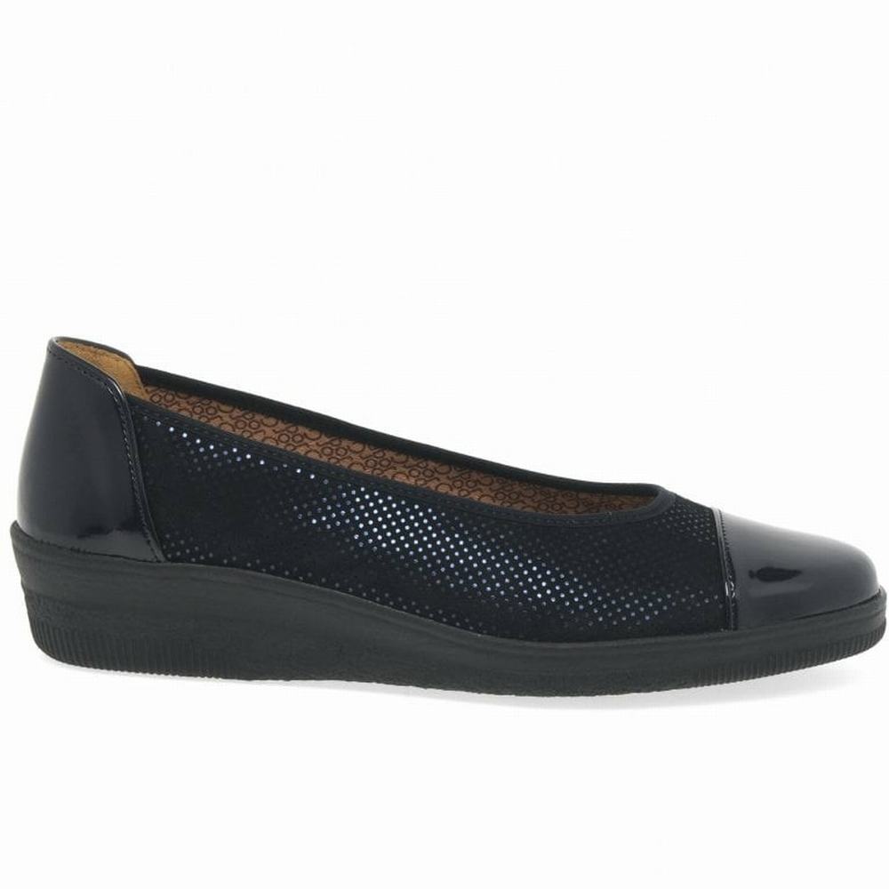 Zapatos Cuña Gabor Petunia Charol Accent Low Mujer Negras | ES0001377