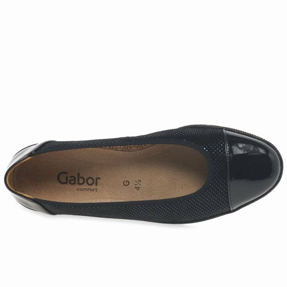 Zapatos Cuña Gabor Petunia Charol Accent Low Mujer Negras | ES0001377