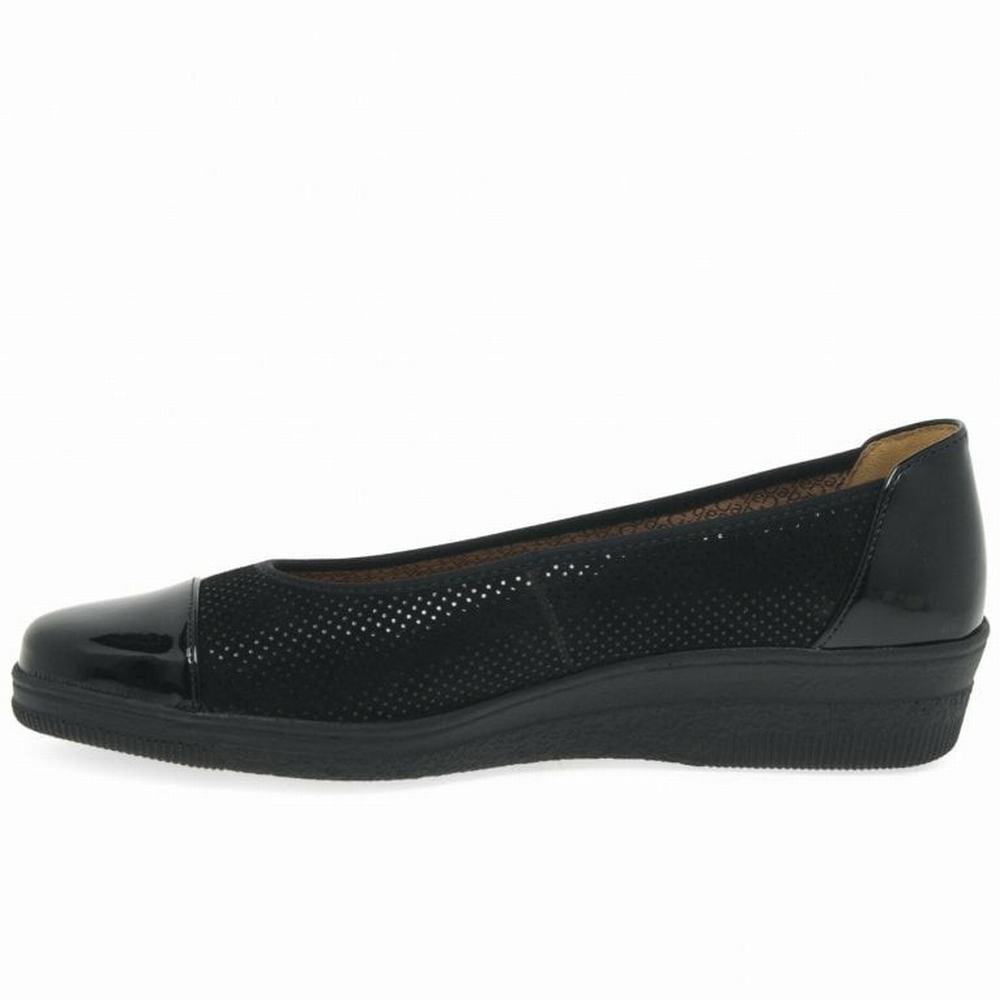 Zapatos Cuña Gabor Petunia Charol Accent Low Mujer Negras | ES0001378