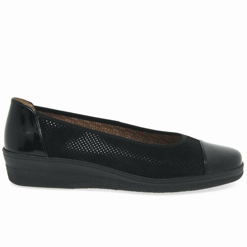 Zapatos Cuña Gabor Petunia Charol Accent Low Mujer Negras | ES0001378