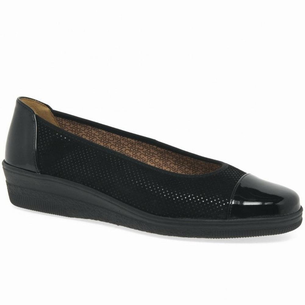 Zapatos Cuña Gabor Petunia Charol Accent Low Mujer Negras | ES0001378