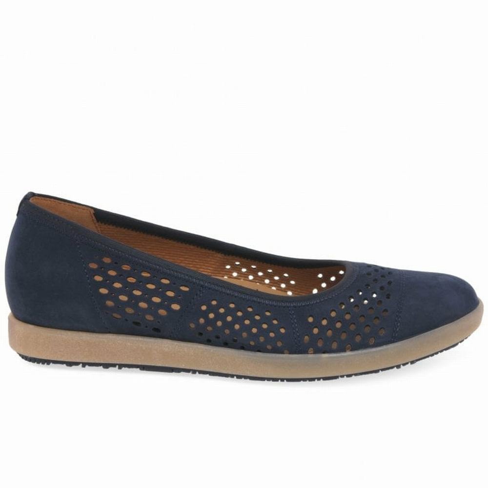 Zapatos Planos Gabor Pattie Punched Detail Casuales Mujer Azules | ES0001955