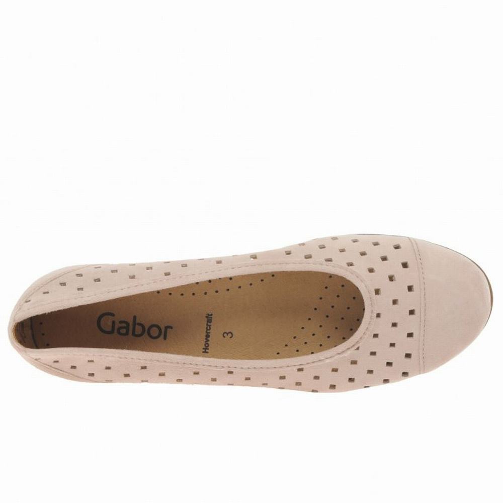 Zapatos Planos Gabor Ruffle Punched Detail Mujer Beige | ES0001938