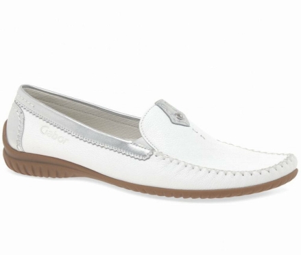 Loafers Gabor California Deportivo Mujer Blancas Plateadas | ES0001903