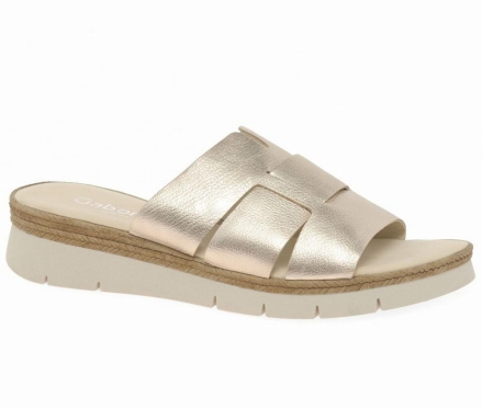 Sandalias Cuña Gabor League Mule Sandals Mujer Sliver | ES0002194