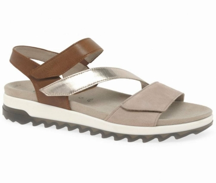 Sandalias Cuña Gabor Verity Tiras Low Tacón Sandals Mujer Marrones | ES0002182