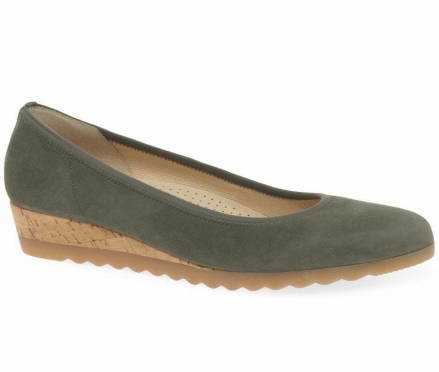 Zapatos Cuña Gabor Epworth Low Mujer Verde Oliva | ES0001373